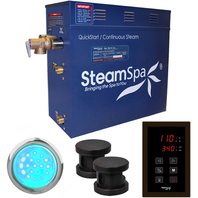 Steam Spa SteamSpa Indulgence 10.5 KW QuickStart Acu-Steam Bath Generator Package in Oil Rubbed Bronze, 848308031490, INT1050OB
