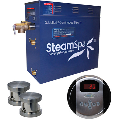 Steam Spa SteamSpa Oasis 10.5 KW QuickStart Acu-Steam Bath Generator Package in Brushed Nickel, 848308006153, OA1050BN