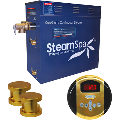 Steam Spa SteamSpa Oasis 10.5 KW QuickStart Acu-Steam Bath Generator Package in Polished Gold, 848308006160, OA1050GD