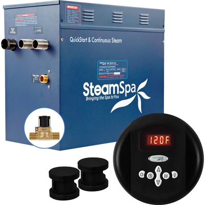 Steam Spa SteamSpa Oasis 10.5 KW QuickStart Acu-Steam Bath Generator Package with Built-in Auto Drain in Matte Black, 191042054417, OA1050MK-A