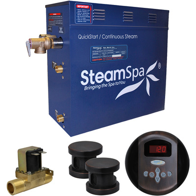 Steam Spa SteamSpa Oasis 10.5 KW QuickStart Acu-Steam Bath Generator Package with Built-in Auto Drain in Oil Rubbed Bronze, 848308068144, OA1050OB-A