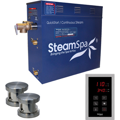 Steam Spa SteamSpa Oasis 10.5 KW QuickStart Acu-Steam Bath Generator Package in Brushed Nickel, 848308031421, OAT1050BN