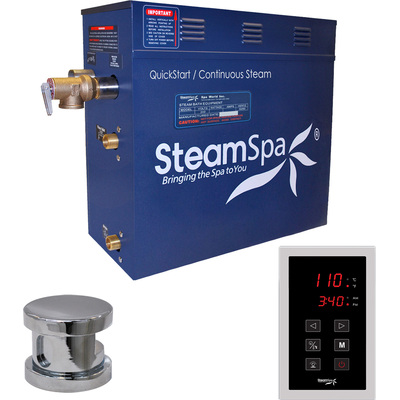 Steam Spa SteamSpa Oasis 4.5 KW QuickStart Acu-Steam Bath Generator Package in Polished Chrome, 848308030950, OAT450CH