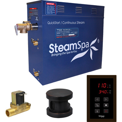 Steam Spa SteamSpa Oasis 6 KW QuickStart Acu-Steam Bath Generator Package with Built-in Auto Drain in Oil Rubbed Bronze, 848308068410, OAT600OB-A