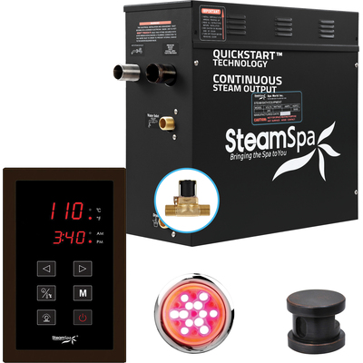 Steam Spa Raven Series 6kW QuickStart Steam Bath Generator Package in Oil Rubbed Bronze, 191042053748, RVT600ORB-A