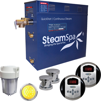 Steam Spa SteamSpa Royal 10.5 KW QuickStart Acu-Steam Bath Generator Package in Polished Chrome, 848308010594, RY1050CH