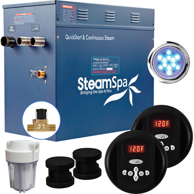 Steam Spa SteamSpa Royal 10.5 KW QuickStart Acu-Steam Bath Generator Package with Built-in Auto Drain in Matte Black, 191042054530, RY1050MK-A