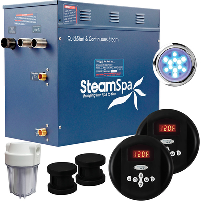 Steam Spa SteamSpa Royal 12 KW QuickStart Acu-Steam Bath Generator Package in Matte Black, 191042054547, RY1200MK