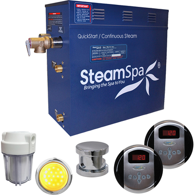 Steam Spa SteamSpa Royal 7.5 KW QuickStart Acu-Steam Bath Generator Package in Brushed Nickel, 848308006078, RY750BN