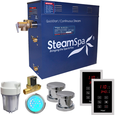 Steam Spa SteamSpa Royal 10.5 KW QuickStart Acu-Steam Bath Generator Package with Built-in Auto Drain in Polished Chrome, 848308067987, RYT1050CH-A