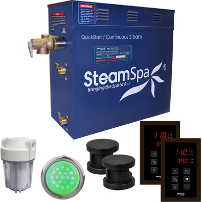 Steam Spa SteamSpa Royal 12 KW QuickStart Acu-Steam Bath Generator Package in Oil Rubbed Bronze, 848308031650, RYT1200OB