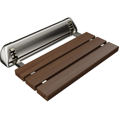Steam Spa Kind 20 in. Teak Wall Mounted Folding Shower Seat, 848308059081, SS-K-NI