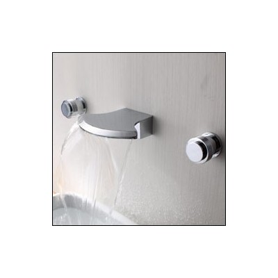 Sumerain S1106CW Wall Mounted Bathroom Sink Faucet With Two Handles Polished Chrome