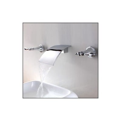 Sumerain S1113CW Wall Mounted Bathroom Sink Faucet With Two Handles Polished Chrome