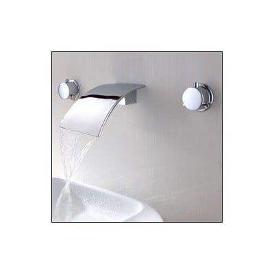 Sumerain S1114CW Wall Mounted Bathroom Sink Faucet With Two Handles Polished Chrome