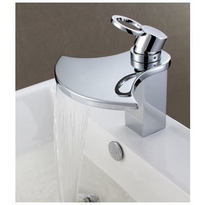 Sumerain S1262CW Waterfall Single Hole Modern Bathroom Sink Faucet