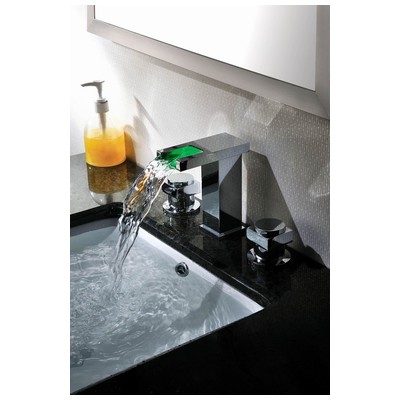Sumerain S1339CM Widespread Led Bathroom Sink Faucet In Polished Chrome