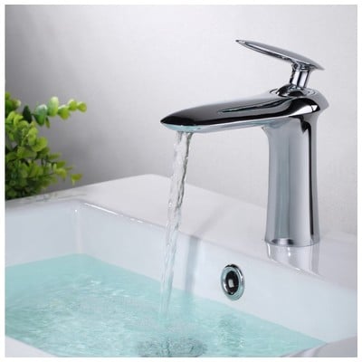 Sumerain S1374C Single Hole Contemporary Brass Sink Faucet In Crome