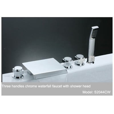 Sumerain S2044CW Five Holes Deck Mounted Roman Tub Faucet With Hand Shower Polished Chrome