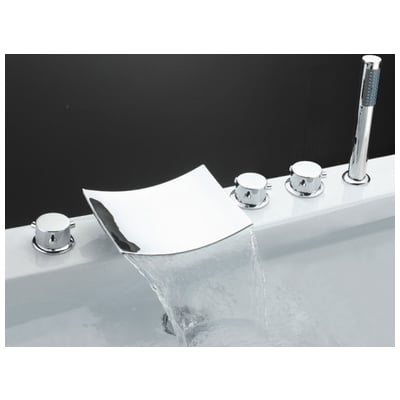 Sumerain S2048CS Chrome Waterfall Deck Mount Bathtub Faucet W/ Hand Shower