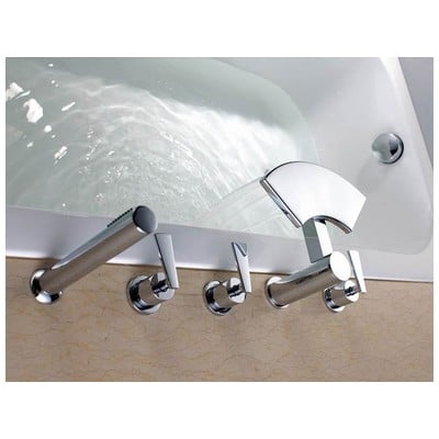Sumerain S2057CW Five Holes Roman Tub Faucet W/ Hand Shower 