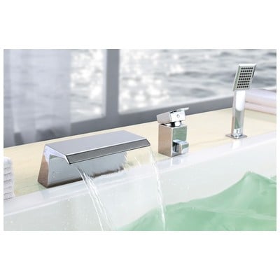 Sumerain S2095CW Contemporary Lever Handle Waterfall Deck Mount Tub Faucet In Chrome