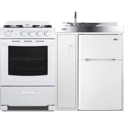 Summit 54 inch Wide All-in-One Kitchenette with Gas Range, 761101075563, ACK54GASW