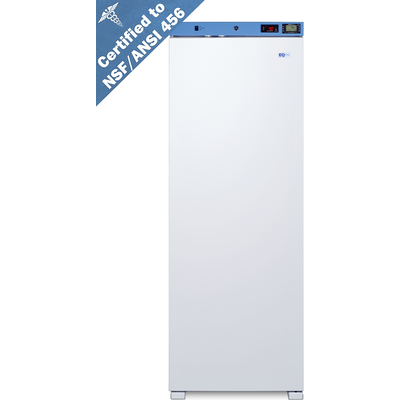 Summit 24 inch Wide Upright Medical Refrigerator, Certified to NSF/ANSI 456 Vaccine Storage Standard, 761101107714, ACR1321WNSF456LHD
