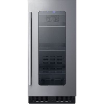 Summit Built-in 15 inch Wide Ada Height Beverage Center With Glass Door ALBV15
