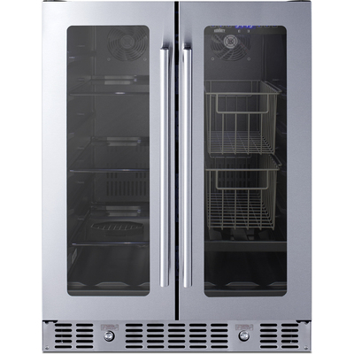 Summit 24 inch Built-In Dual-Zone Produce Refrigerator, ADA Compliant, 761101077499, ALFD24WBVPANTRY