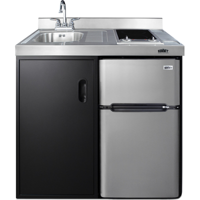 Summit 39 inch Wide All-In-One Kitchenette, 761101073200, C39ELGLASSBK