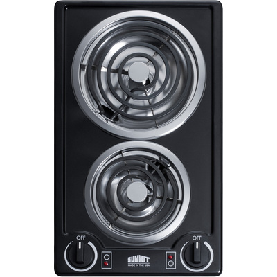 Summit 2-burner Coil Cooktop In Black, 115v CCE212BL