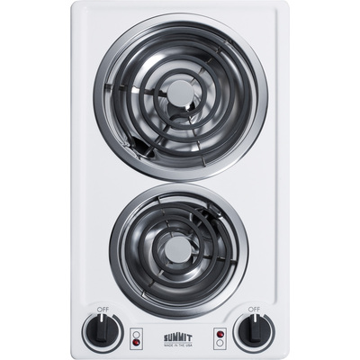 Summit 2-burner Coil Cooktop In White, 230v CCE225WH