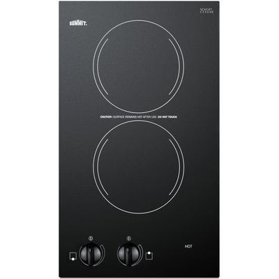 Summit 12 inch Wide 115V 2-Burner Radiant Cooktop, 761101079882, CR2110B