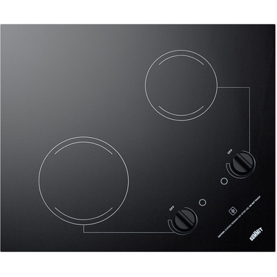 Summit 115v 2-burner Smooth Top Cooktop With Dual Mount Option CR2B121
