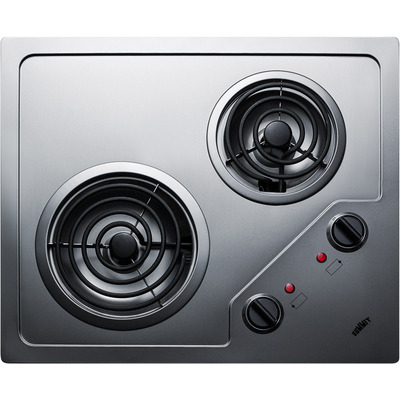 Summit 115v 2-burner Cooktop In Stainless Steel With Coil Elements And Dual Mount Option CR2B122