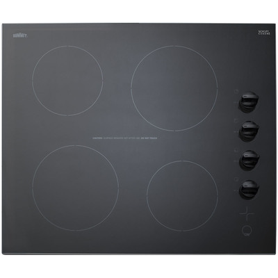 Summit 24 inch Wide 230V 4-Burner Radiant Cooktop, 761101078731, CR4B242BK