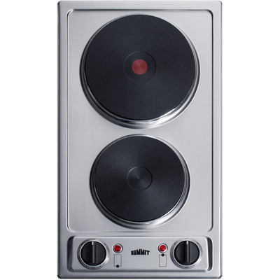 Summit 230v 2-burner Solid Disk Cooktop In Stainless Steel CSD2B230