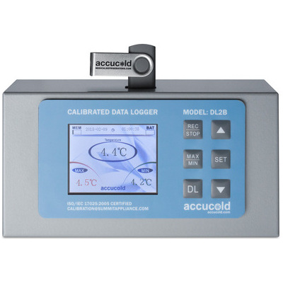 Summit NIST calibrated USB temperature logger with large display, internal memory, and alarm in standalone kit form for aftermarket installation on freezers,  DL2BKITFZ