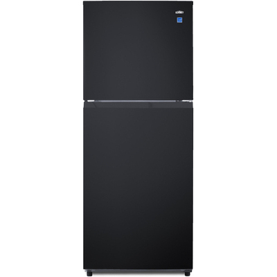 Summit 10 cu.ft. top mount refrigerator-freezer in black with icemaker, 7.61101e+011, FF1087BIM