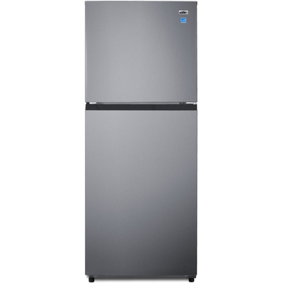 Summit 10 cu.ft. top mount refrigerator-freezer in a stainless steel look with icemaker, 7.61101e+011, FF1089PLIM