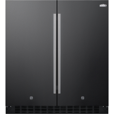 Summit 30 inch Wide Built-in Undercounter Side-by-side French Door Refrigerator-freezer FFRF3070B