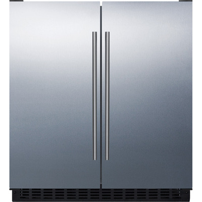Summit 30 inch Wide Built-in Undercounter Side-by-side French Door Refrigerator-freezer FFRF3070BSS