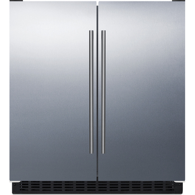 Summit 30 inch Wide Built-in Undercounter Side-by-side French Door Refrigerator-freezer FFRF3075WSS