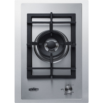 Summit 15 inch Wide 1-Burner Gas Cooktop In Stainless Steel , 761101086460, GCJ1SSTK15