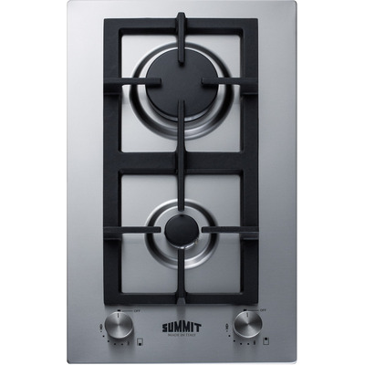 Summit 12 inch Wide 2-Burner Propane Gas Cooktop In Stainless Steel , 761101080598, GCJ2SSLP