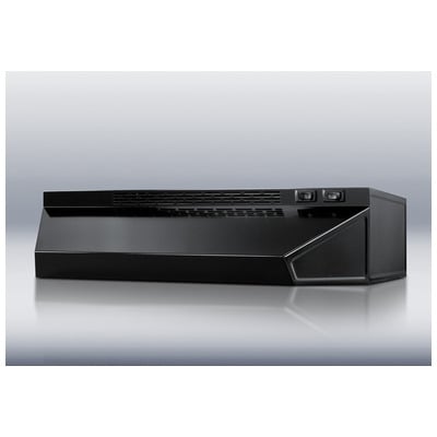Summit H1630B 30 Inch Wide Convertible Range Hood For Ducted Or Ductless Use In Black Finish