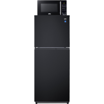 Summit Mid-sized refrigerator-freezer and microwave with built-in allocator, with brackets included (ships in 3 boxes on one pallet), 7.61101e+011, MRF1087BA