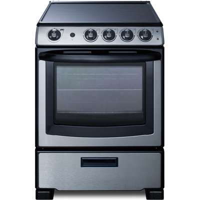 Summit 24 inch Wide Electric Smooth-Top Range, 761101061764, REX2451SSRT