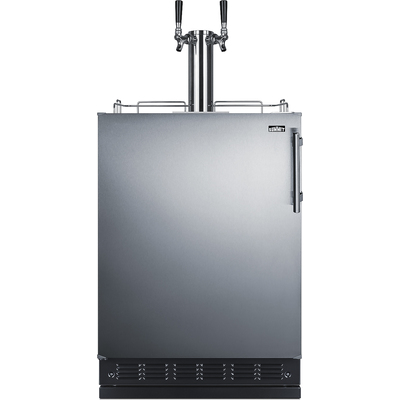 Summit Commercial dual tap cold brew kegerator designed for built-in applications,  SBC7BRSCF2LHD